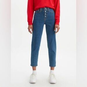 Levi’s Exposed Button Fly Mom Jeans Size 28 Medium Wash